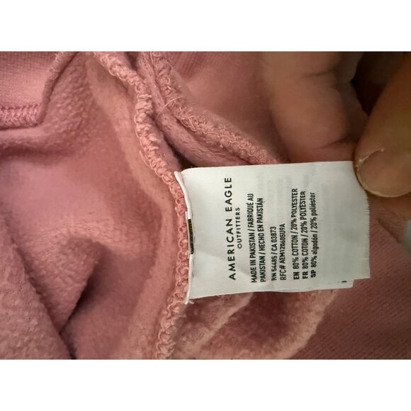 American Eagle Hoodie Mens Size Large Pink Super Soft Pullover - Picture 4 of 8